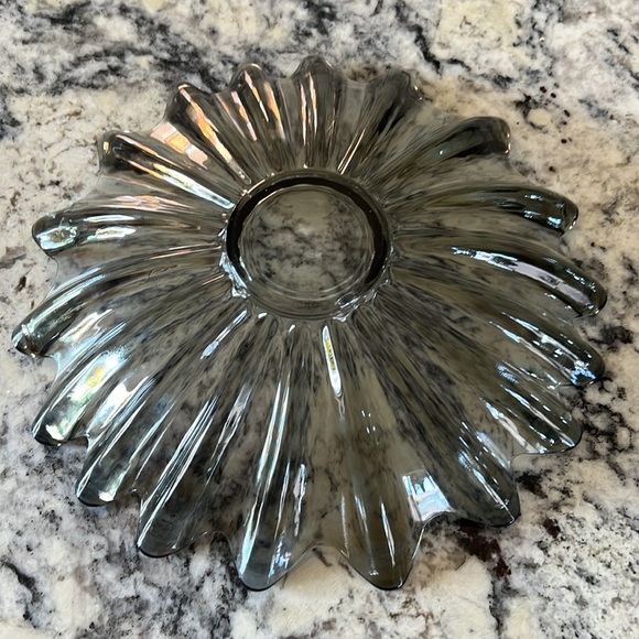 Vintage Federal Glass Celestial Smoke Iridescent Centerpiece Bowl - Picture 3 of 10